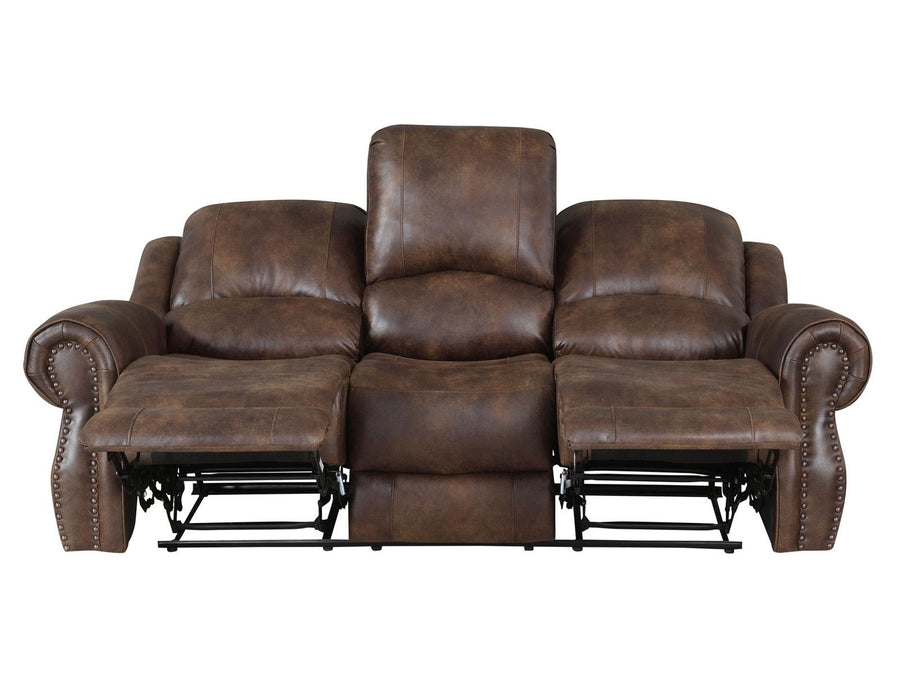 Steve Silver Navarro Manual Reclining Sofa in Saddle Brown - Furniture Max (Falls Church,VA) *