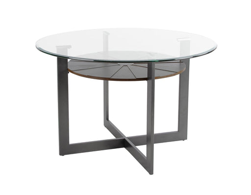 Steve Silver Olson Round Glass Top Table in Caramel - Furniture Max (Falls Church,VA) *