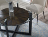 Steve Silver Olson Round Glass Top Table in Caramel - Furniture Max (Falls Church,VA) *