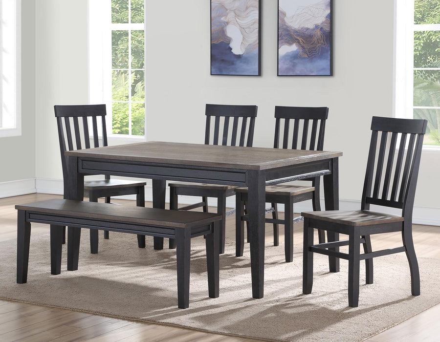 Steve Silver Raven Noir Side Chair in Two Tone Ebony and Driftwood (Set of 2) - Furniture Max (Falls Church,VA) *