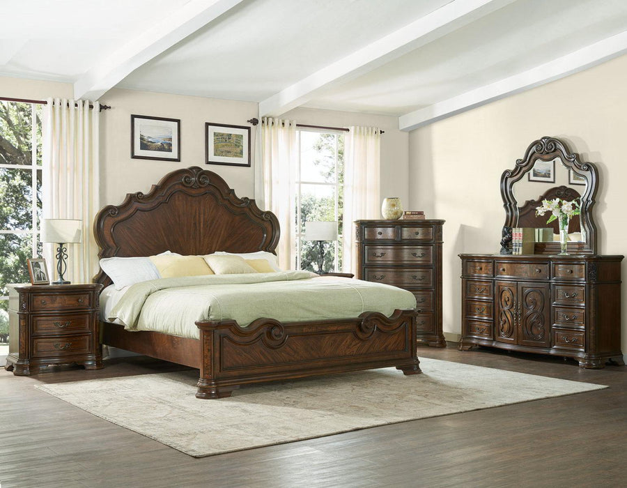 Steve Silver Royale King Panel Bed in Brown Cherry - Furniture Max (Falls Church,VA) *