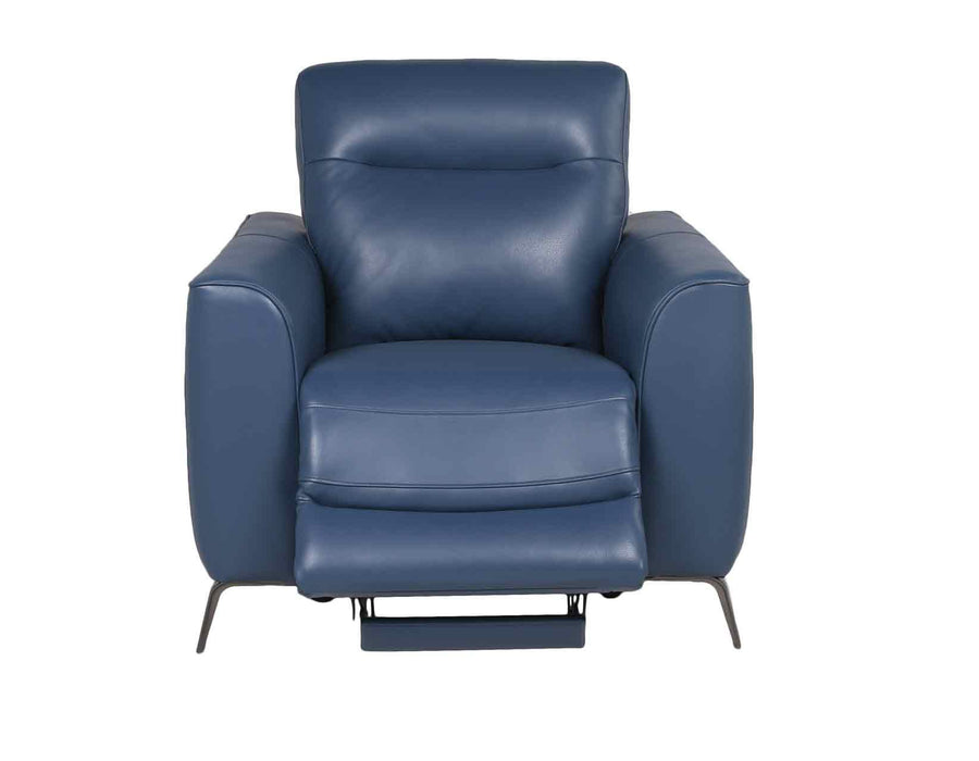 Steve Silver Sansa Dual Power Leather Recliner in Ocean Blue - Furniture Max (Falls Church,VA) *