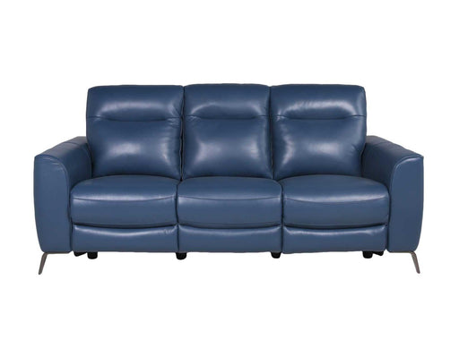 Steve Silver Sansa Leather Dual Power Reclining Sofa in Ocean Blue - Furniture Max (Falls Church,VA) *