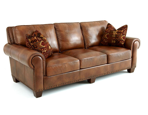 Steve Silver Silverado Sofa w/ Two Accent Pillows in Metamorphosis Camel - Furniture Max (Falls Church,VA) *