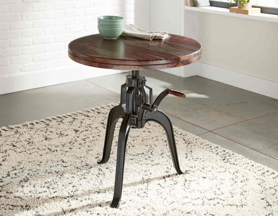 Steve Silver Sparrow Round Crank Table in Natural Brown - Furniture Max (Falls Church,VA) *