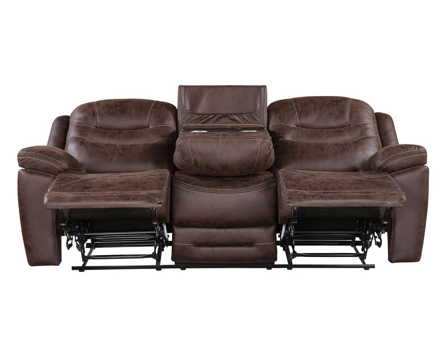 Steve Silver Stetson Manual Reclining Sofa w/ Dropdown Table in Merlot - Furniture Max (Falls Church,VA) *