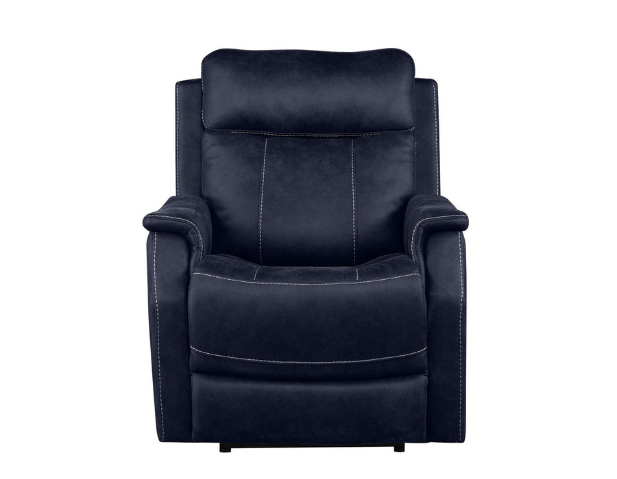 Steve Silver Valencia Dual Power Leatherette Recliner in Ocean Blue - Furniture Max (Falls Church,VA) *