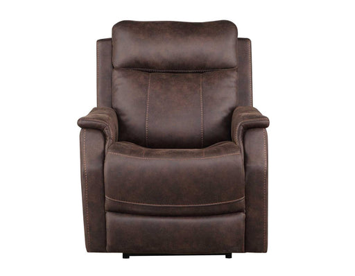 Steve Silver Valencia Dual Power Leatherette Recliner in Walnut - Furniture Max (Falls Church,VA) *