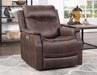 Steve Silver Valencia Dual Power Leatherette Recliner in Walnut - Furniture Max (Falls Church,VA) *