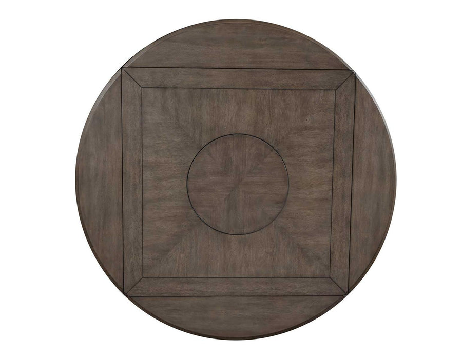 Steve Silver Abacus Round Drop Leaf Storage Table in Smoky Alabaster - Furniture Max (Falls Church,VA) *
