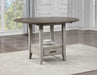 Steve Silver Abacus Round Drop Leaf Storage Table in Smoky Alabaster - Furniture Max (Falls Church,VA) *
