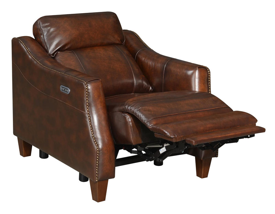 Steve Silver Akari Leather Dual Power Recliner in English Chestnut - Furniture Max (Falls Church,VA) *