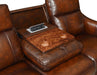 Steve Silver Akari Leather Dual Power Reclining Sofa w/ Dropdown Console in English Chestnut - Furniture Max (Falls Church,VA) *