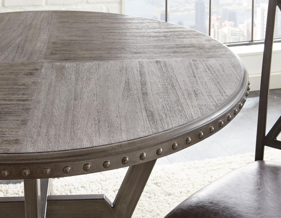 Steve Silver Alamo Round Dining Table in Gray - Furniture Max (Falls Church,VA) *