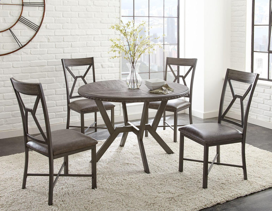 Steve Silver Alamo Round Dining Table in Gray - Furniture Max (Falls Church,VA) *