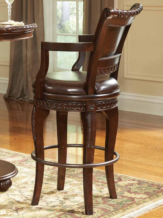 Steve Silver Antoinette Swivel Bar Chair (Set of 2) in Rich Cherry - Furniture Max (Falls Church,VA) *