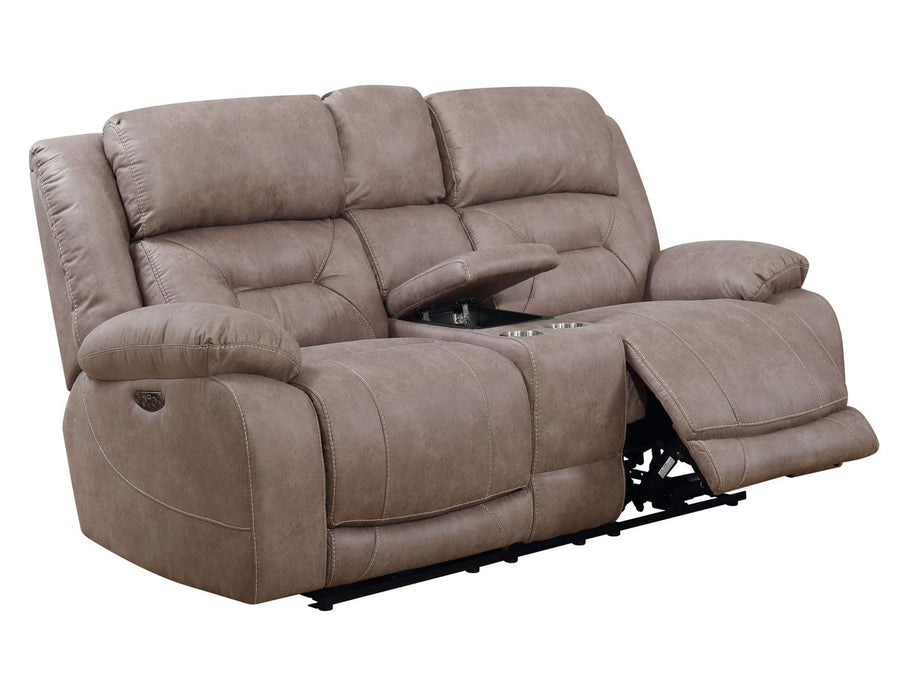 Steve Silver Aria Dual Power Reclining Console Loveseat in Desert Sand - Furniture Max (Falls Church,VA) *