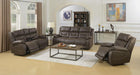 Steve Silver Aria Dual Power Reclining Sofa in Saddle Brown - Furniture Max (Falls Church,VA) *