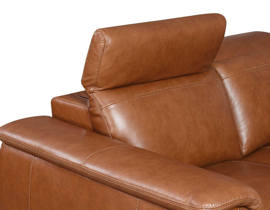 Steve Silver Bergamo Dual-Power Leather Reclining Loveseat in Mocha - Furniture Max (Falls Church,VA) *