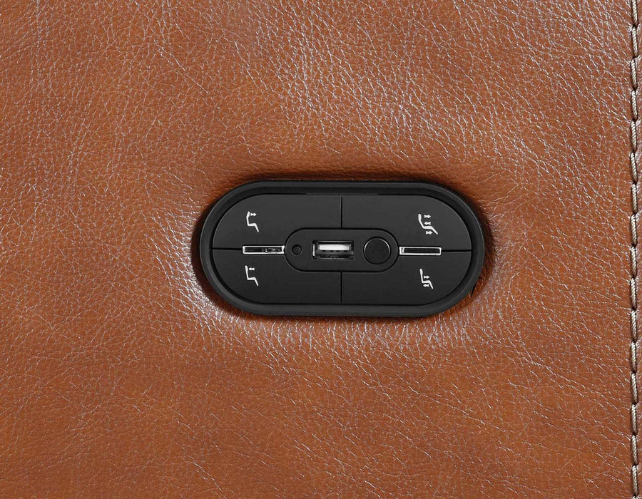 Steve Silver Bergamo Dual-Power Leather Reclining Loveseat in Mocha - Furniture Max (Falls Church,VA) *