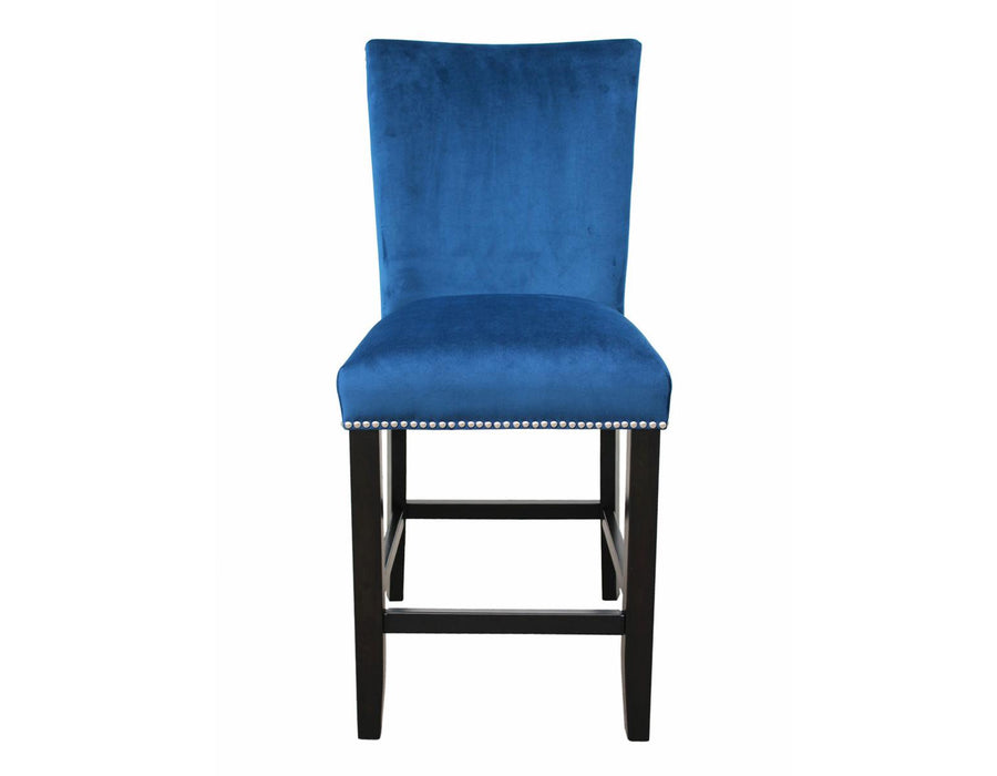 Steve Silver Camila Blue Velvet Counter Chair in Blue (Set of 2) - Furniture Max (Falls Church,VA) *