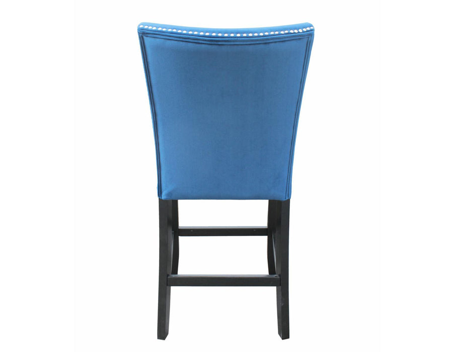 Steve Silver Camila Blue Velvet Counter Chair in Blue (Set of 2) - Furniture Max (Falls Church,VA) *
