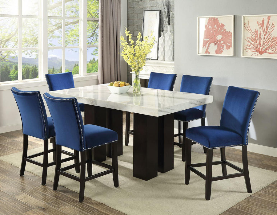 Steve Silver Camila Blue Velvet Counter Chair in Blue (Set of 2) - Furniture Max (Falls Church,VA) *