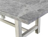 Steve Silver Canova Gray Marble Top Dining Table in Cathedral White - Furniture Max (Falls Church,VA) *