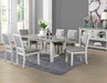 Steve Silver Canova Gray Marble Top Dining Table in Cathedral White - Furniture Max (Falls Church,VA) *