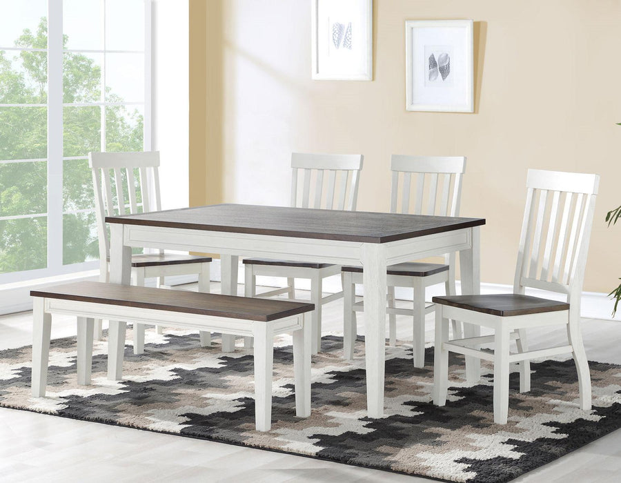 Steve Silver Caylie Dining Table in Two-tone Ivory and Driftwood - Furniture Max (Falls Church,VA) *