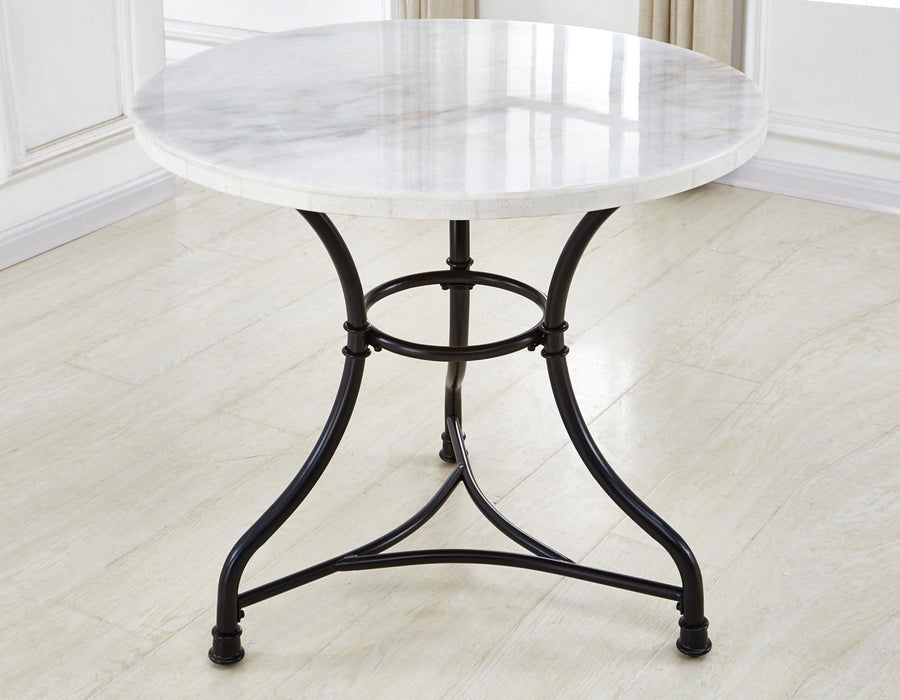 Steve Silver Claire Round White Marble Top Dining Table in White - Furniture Max (Falls Church,VA) *