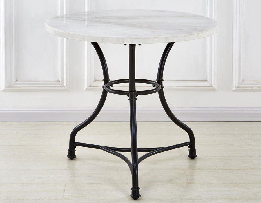 Steve Silver Claire Round White Marble Top Dining Table in White - Furniture Max (Falls Church,VA) *