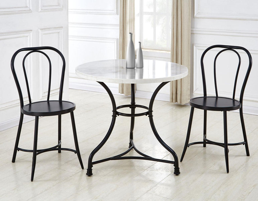 Steve Silver Claire Round White Marble Top Dining Table in White - Furniture Max (Falls Church,VA) *