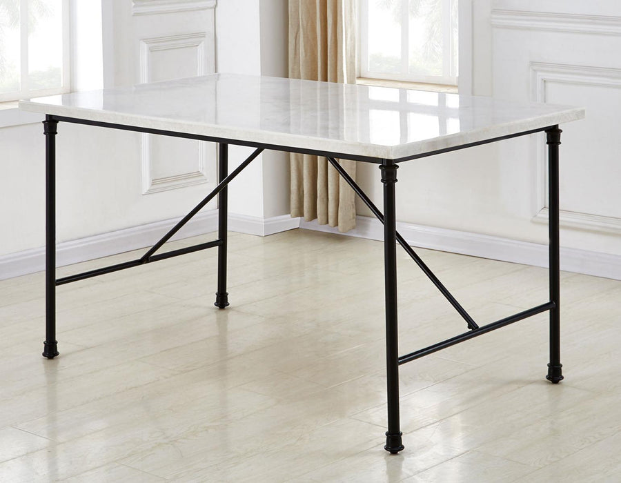Steve Silver Claire White Marble Top Dining Table in White - Furniture Max (Falls Church,VA) *