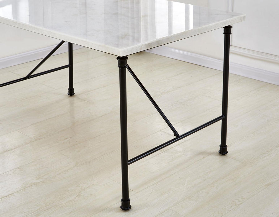 Steve Silver Claire White Marble Top Dining Table in White - Furniture Max (Falls Church,VA) *