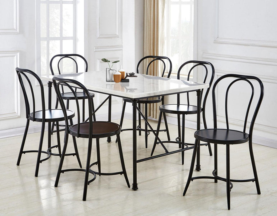 Steve Silver Claire White Marble Top Dining Table in White - Furniture Max (Falls Church,VA) *