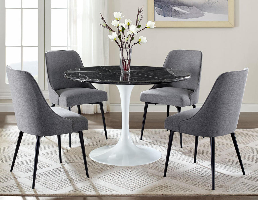 Steve Silver Colfax Round Black Marquina Marble Top Dining Table in Black - Furniture Max (Falls Church,VA) *