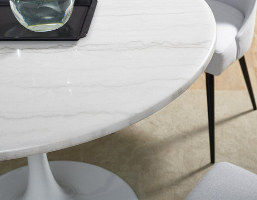 Steve Silver Colfax Round White Marble Top Dining Table in White - Furniture Max (Falls Church,VA) *