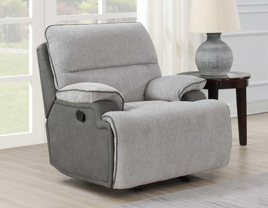 Steve Silver Cyprus Manual Glider Recliner in Two-Tone Cloud - Furniture Max (Falls Church,VA) *