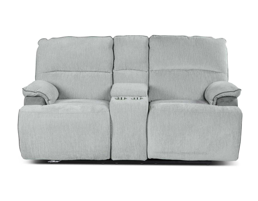 Steve Silver Cyprus Manual Reclining Console Loveseat in Two-Tone Cloud - Furniture Max (Falls Church,VA) *