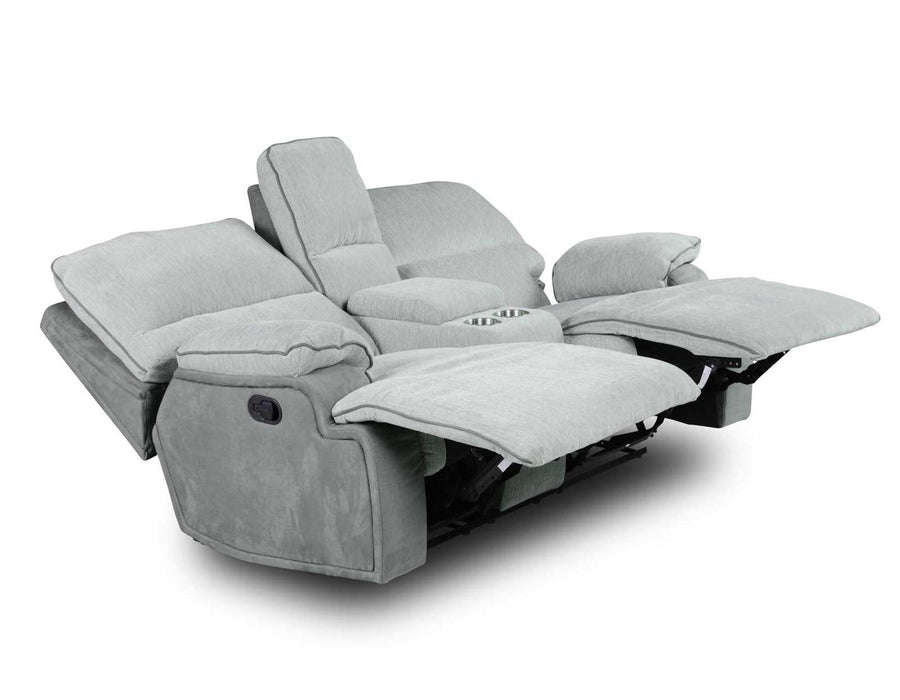 Steve Silver Cyprus Manual Reclining Console Loveseat in Two-Tone Cloud - Furniture Max (Falls Church,VA) *
