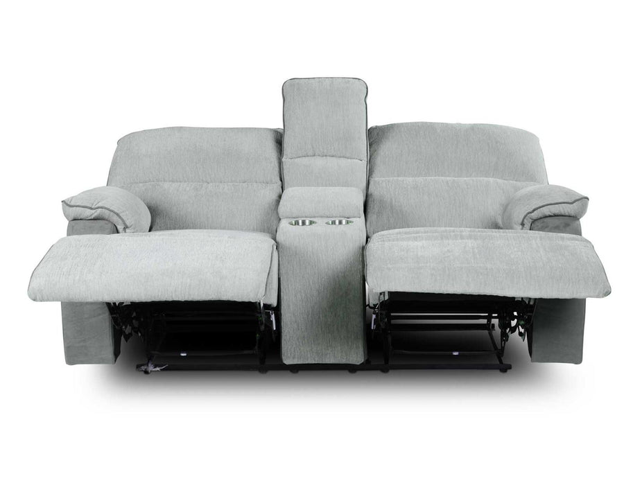 Steve Silver Cyprus Manual Reclining Console Loveseat in Two-Tone Cloud - Furniture Max (Falls Church,VA) *