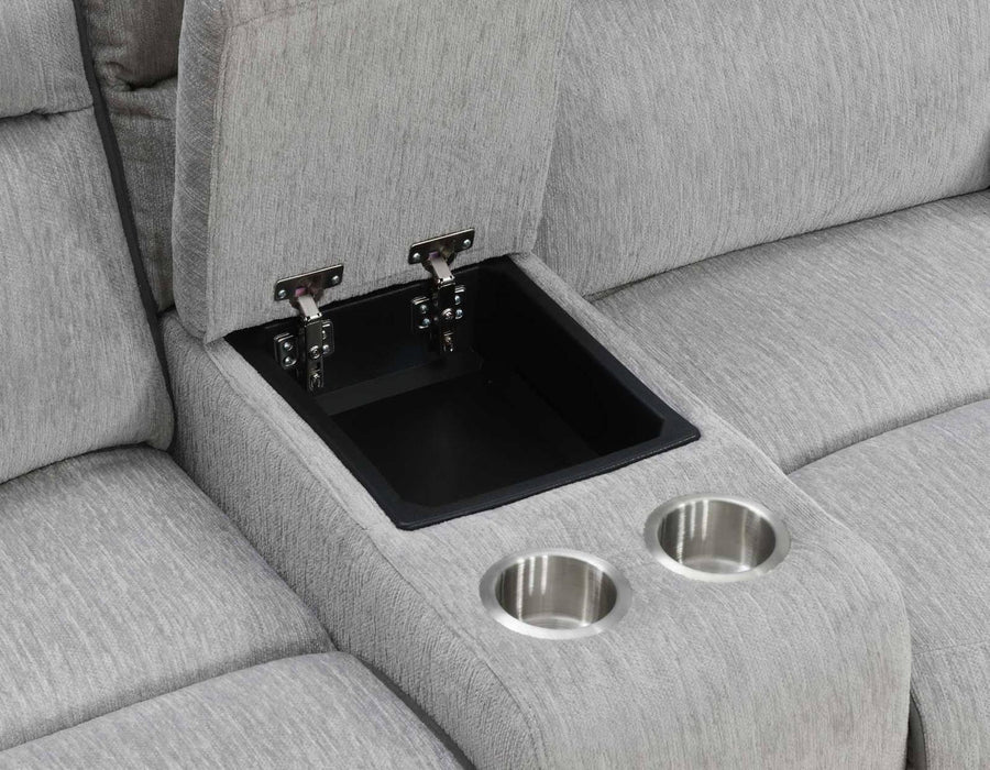 Steve Silver Cyprus Manual Reclining Console Loveseat in Two-Tone Cloud - Furniture Max (Falls Church,VA) *