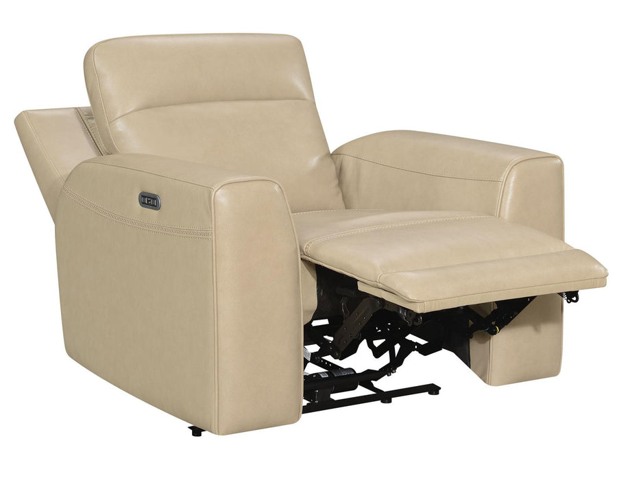 Steve Silver Doncella Leather Dual Power Recliner in Surly Sand - Furniture Max (Falls Church,VA) *