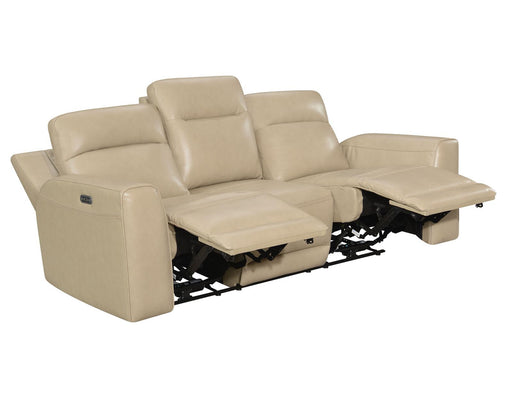 Steve Silver Doncella Leather Dual Power Reclining Sofa in Surly Sand - Furniture Max (Falls Church,VA) *