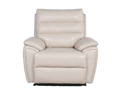 Steve Silver Duval Leather Dual Power Recliner in Impressive Ivory - Furniture Max (Falls Church,VA) *