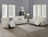 Steve Silver Duval Leather Dual Power Recliner in Impressive Ivory - Furniture Max (Falls Church,VA) *