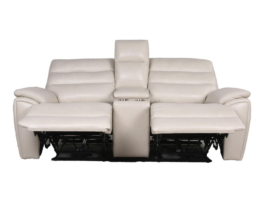 Steve Silver Duval Leather Dual Power Reclining Loveseat in Impressive Ivory - Furniture Max (Falls Church,VA) *