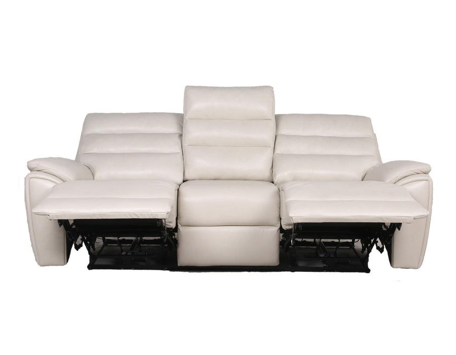 Steve Silver Duval Leather Dual Power Reclining Sofa in Impressive Ivory - Furniture Max (Falls Church,VA) *