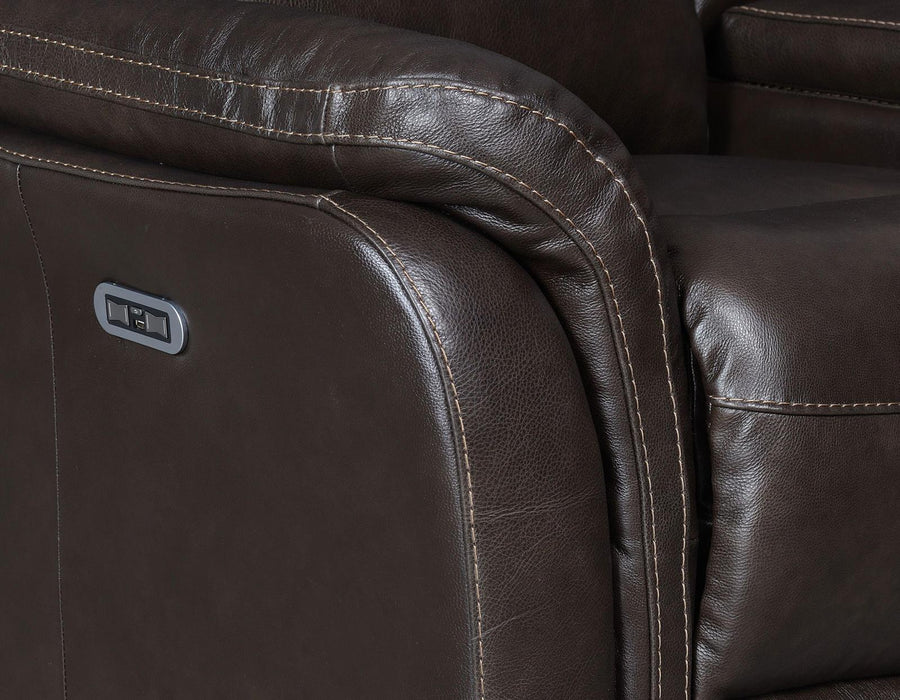 Steve Silver Fortuna Leather Dual Power Reclining Sofa in Coffee - Furniture Max (Falls Church,VA) *
